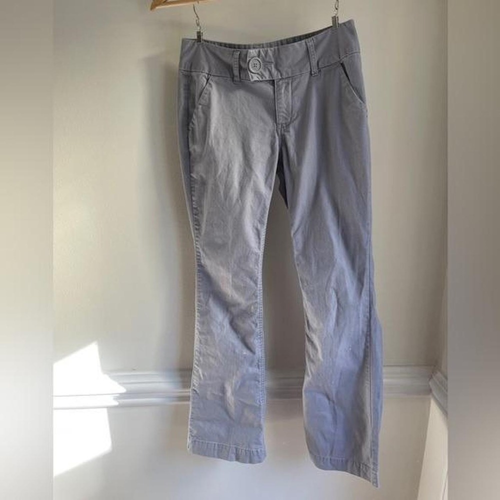 Limited‎ Too Girls Gray Chino Pants Straight Leg Twill Trousers Size 12 Reg